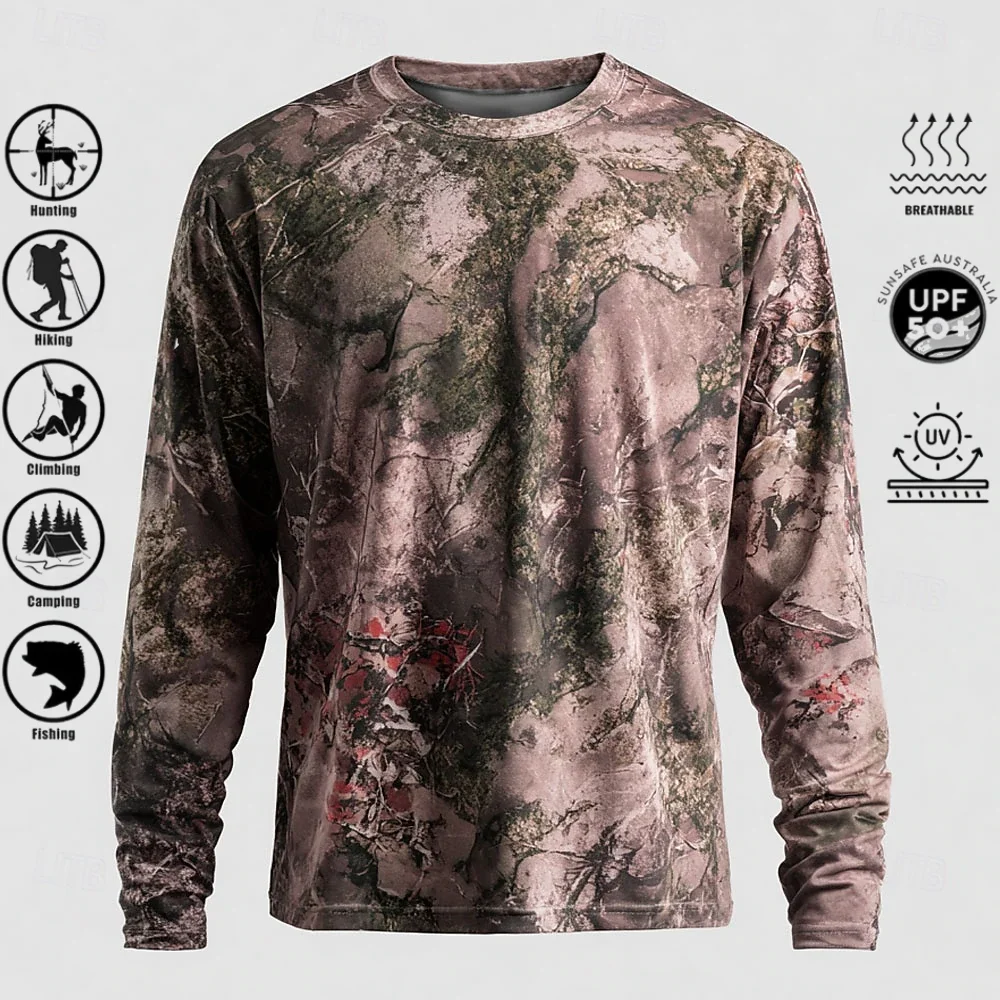 Men Long Sleeve T-shirt Polyes - Outdoor Hunting Prints review and price